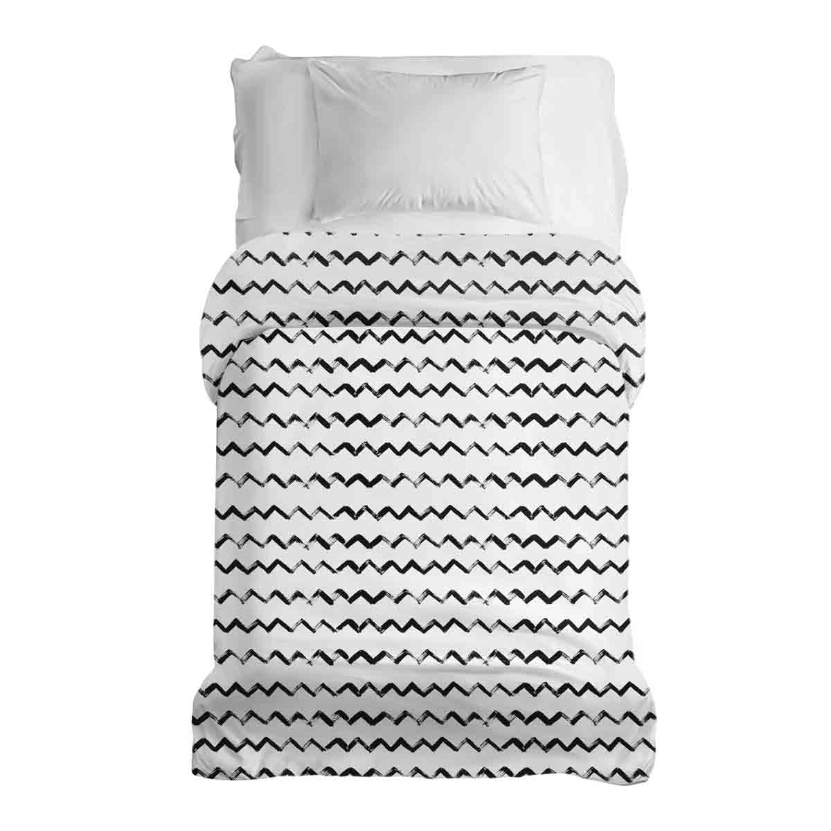 Couverture thérapeutique originale - Housse en coton blanc Zigzag