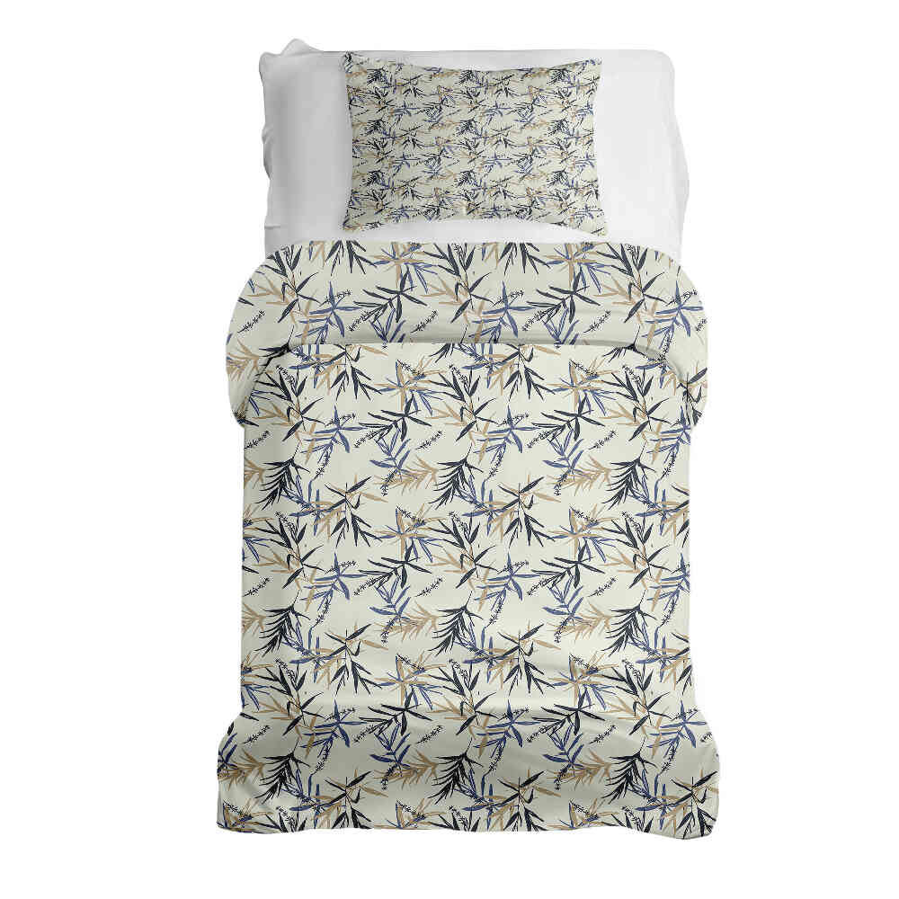 Original Therapiedecke - Ensemble de literie en coton Motif feuilles beige
