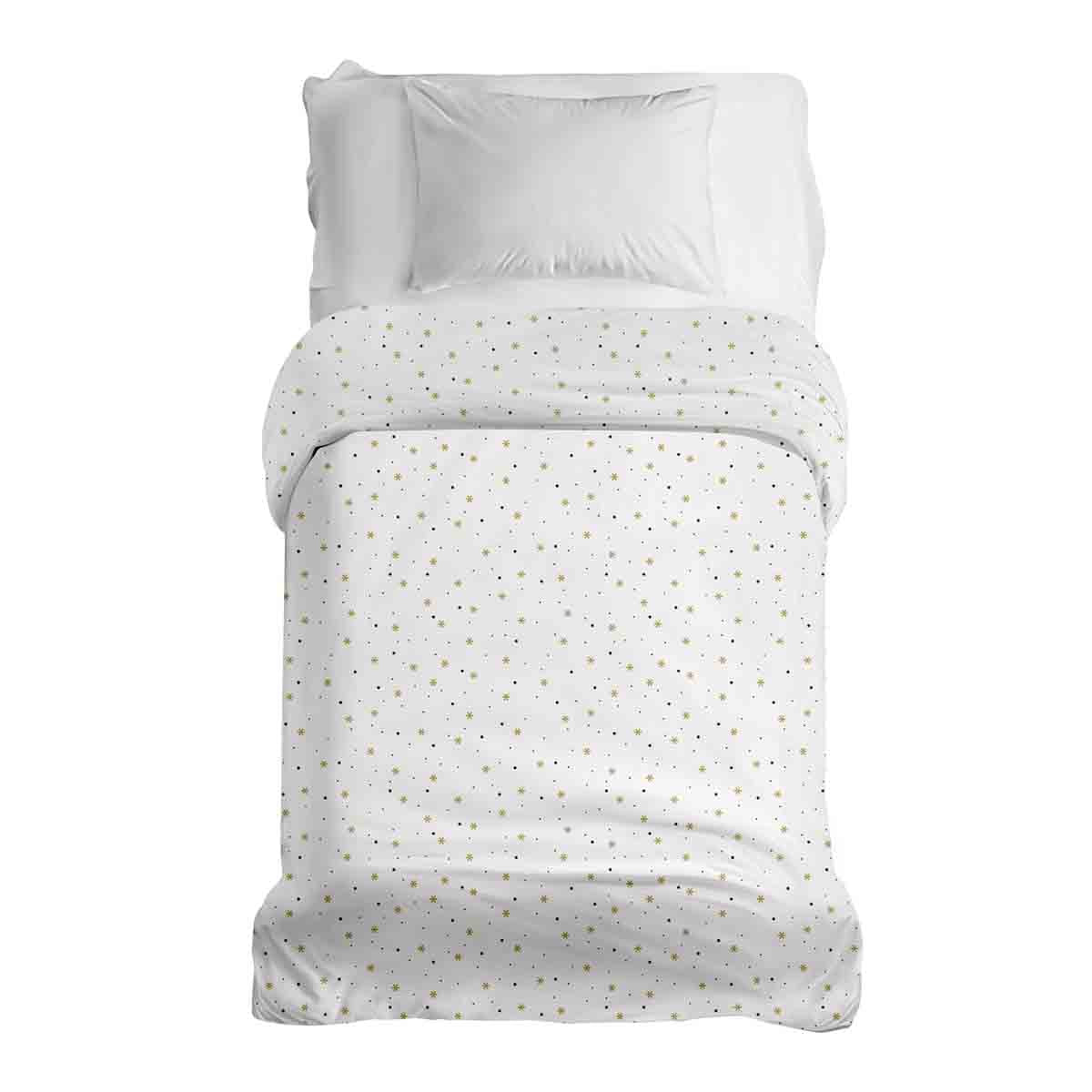 Couverture thérapeutique originale - Housse en coton blanc avec étoiles et points