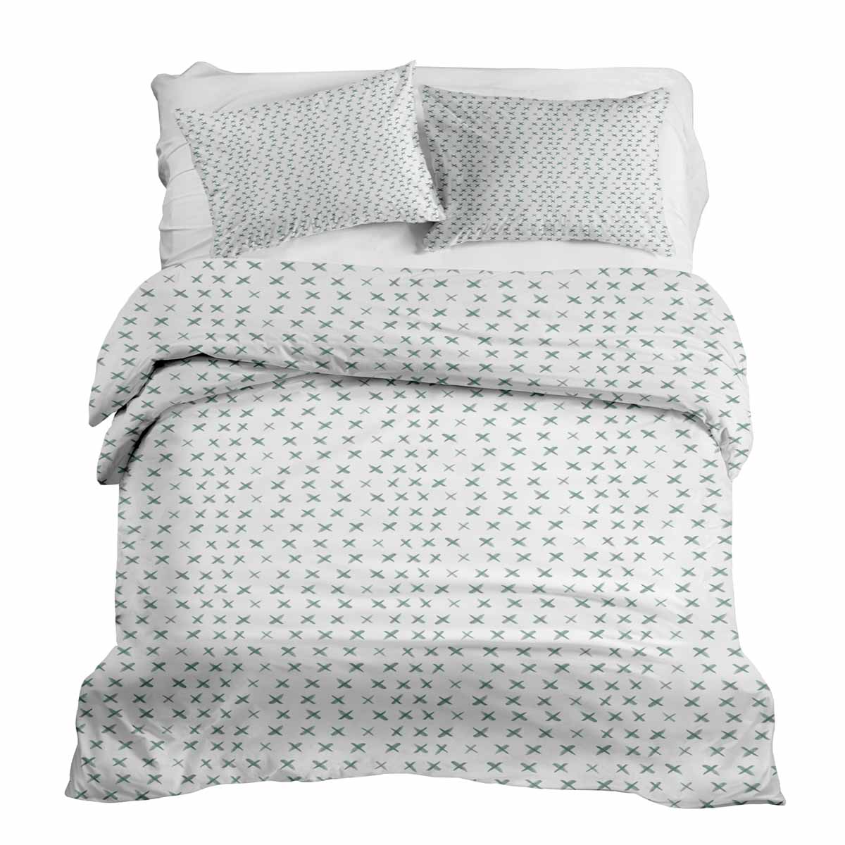Couverture Thérapeutique Originale - Ensemble de Literie en Coton avec Croix Vertes