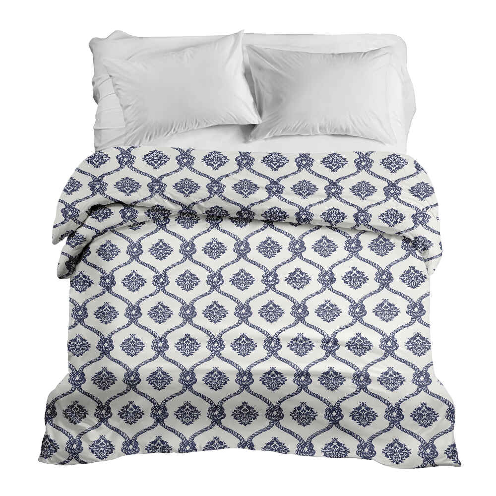 Couverture thérapeutique originale - Housse en coton motif marin bleu