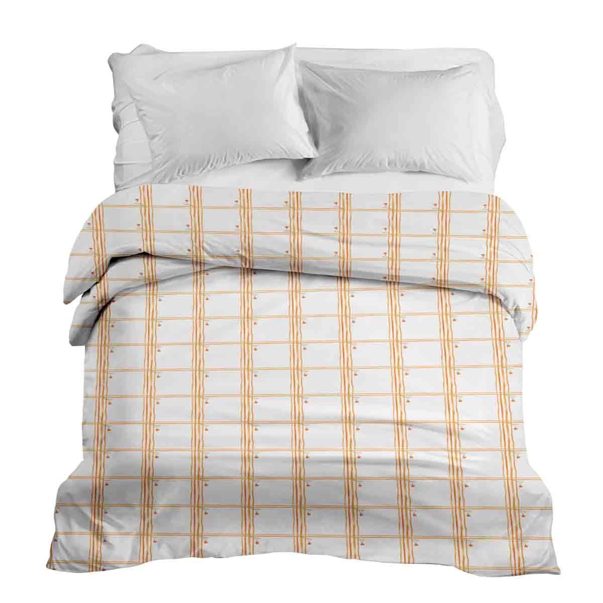 Couverture thérapeutique originale - Housse en coton jaune à carreaux