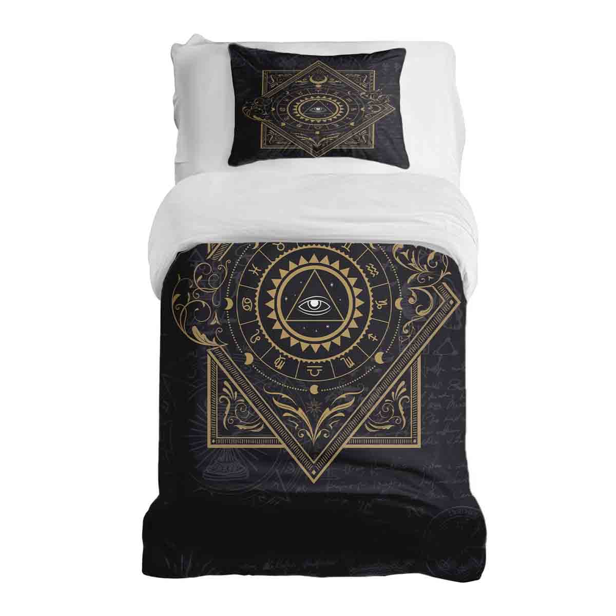 Original Therapiedecke - Ensemble de literie en coton Noir Mandala Mystique
