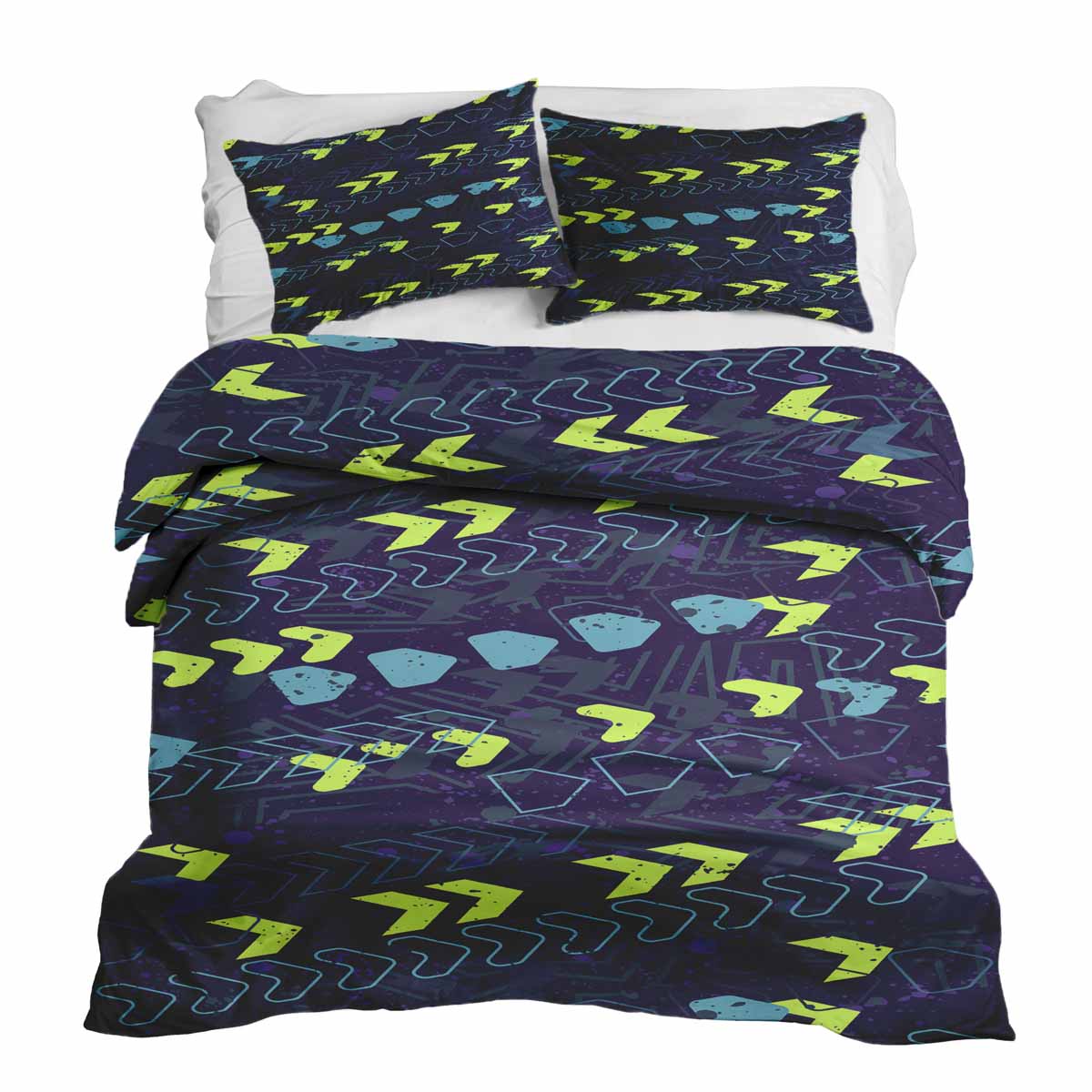 Original Therapiedecke - Parure de lit en coton Bleu foncé avec flèches