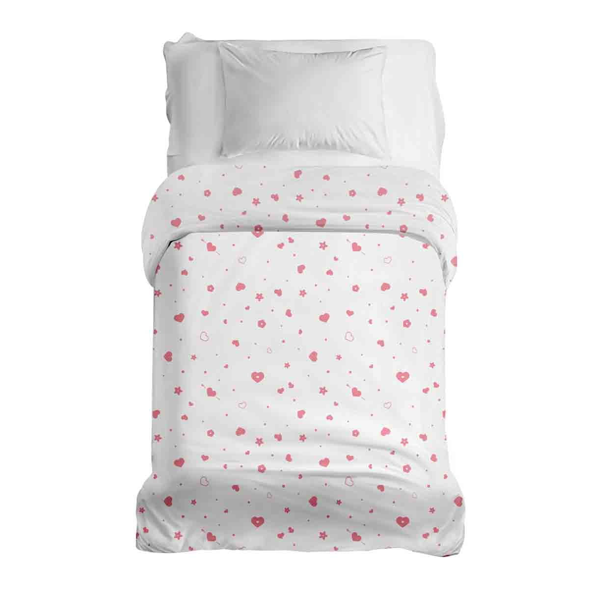 Couverture thérapeutique originale - Housse en coton roses, cœurs et fleurs
