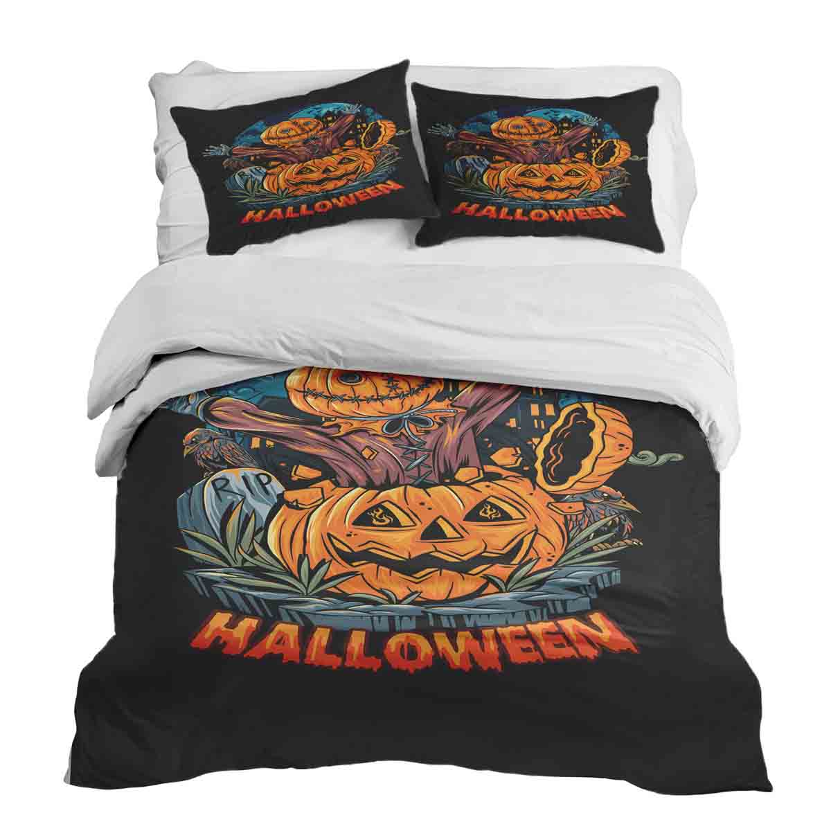 Original Therapiedecke - Ensemble de literie en coton Citrouille Halloween