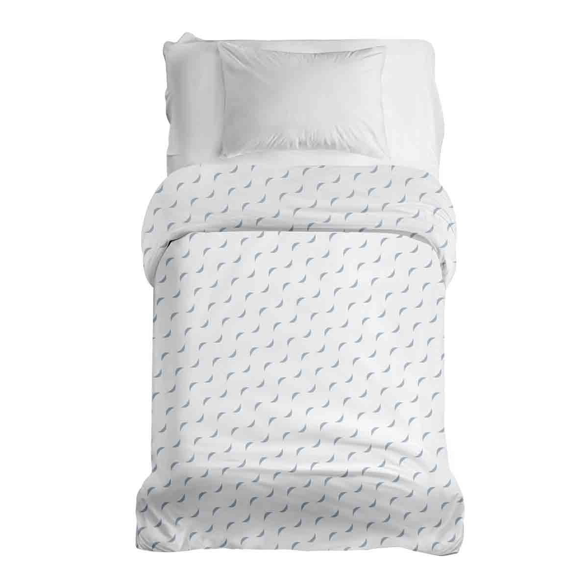 Couette thérapeutique ensemble de literie blanc avec vagues bleues