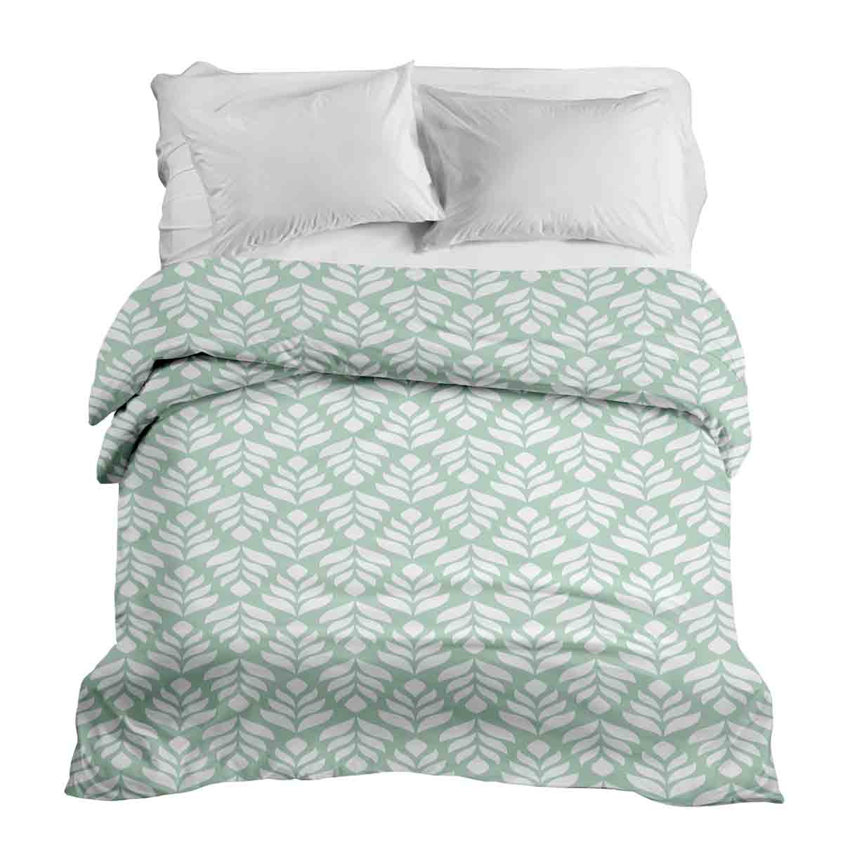 Couverture thérapeutique originale - Housse en coton verte avec sapins