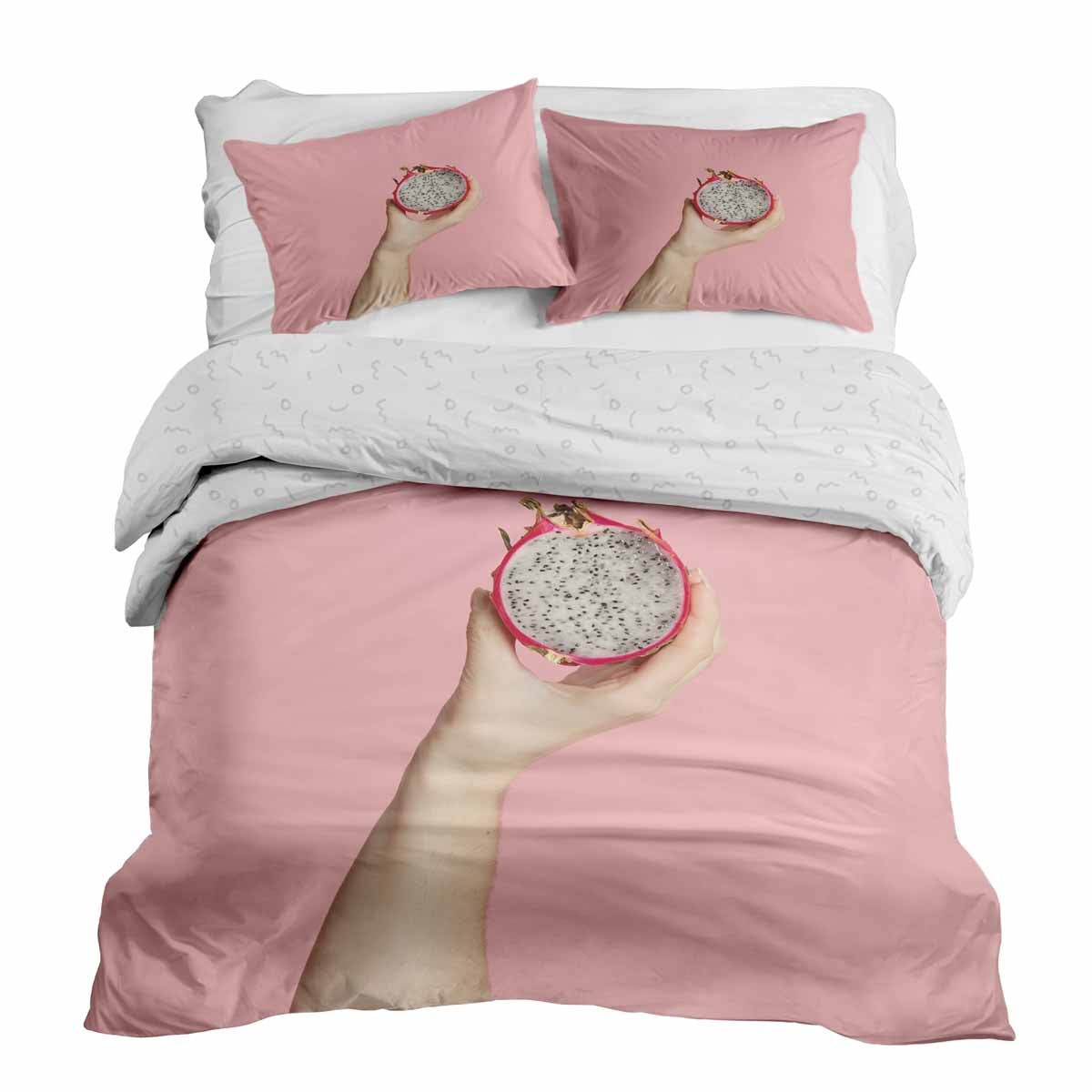 Original Therapiedecke - Ensemble de literie en coton TD rose avec fruit du dragon