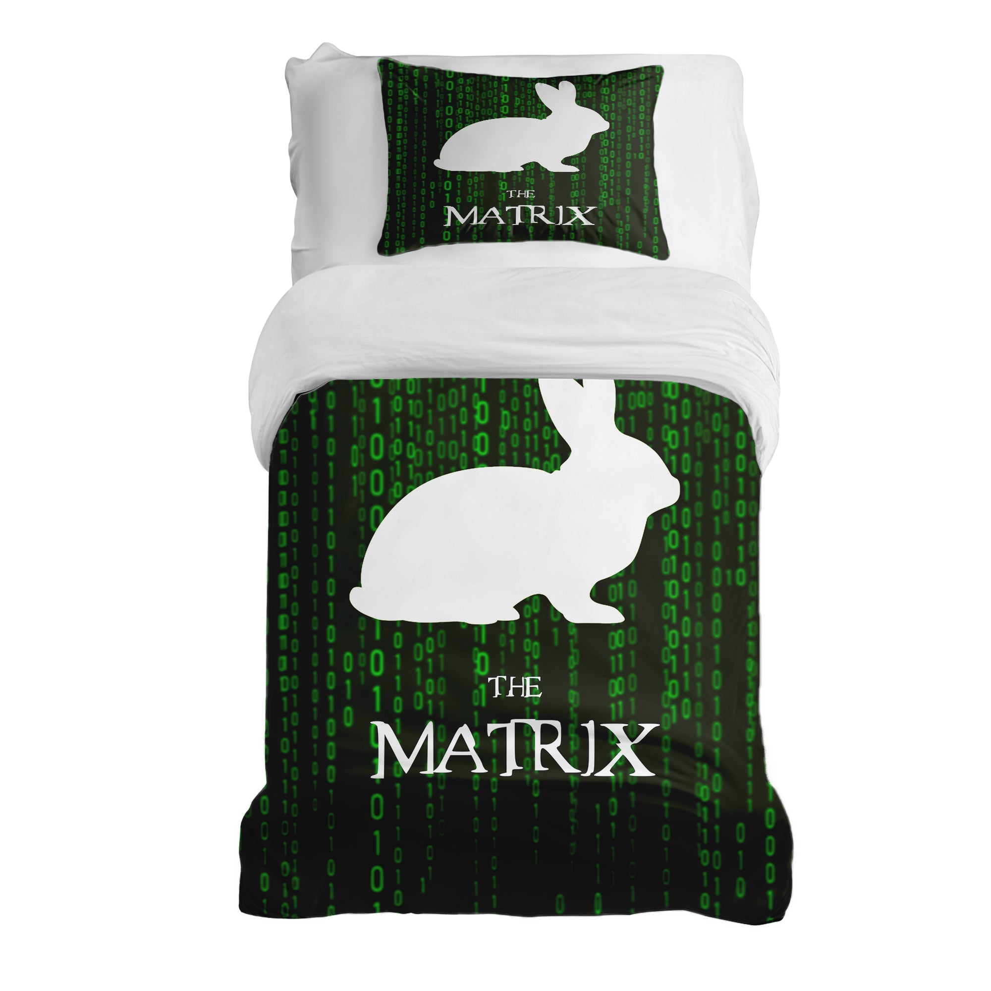 Couverture thérapeutique originale - ensemble de literie coton Matrix Code vert