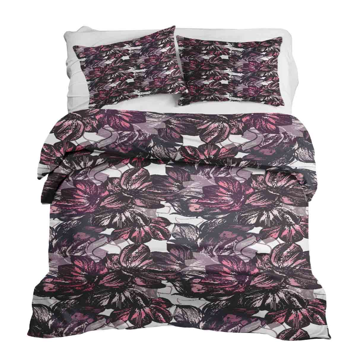 Original Therapiedecke - Ensemble de literie en coton Mer de fleurs violettes