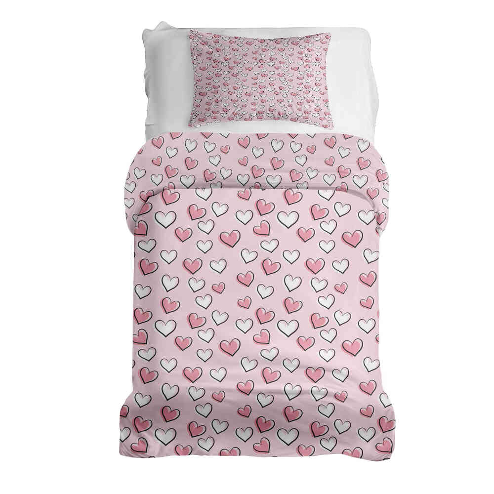 Original Therapiedecke - Ensemble de literie en coton Petits cœurs mignons