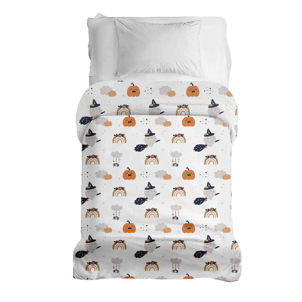 Couverture thérapeutique originale - Housse en coton blanc automne