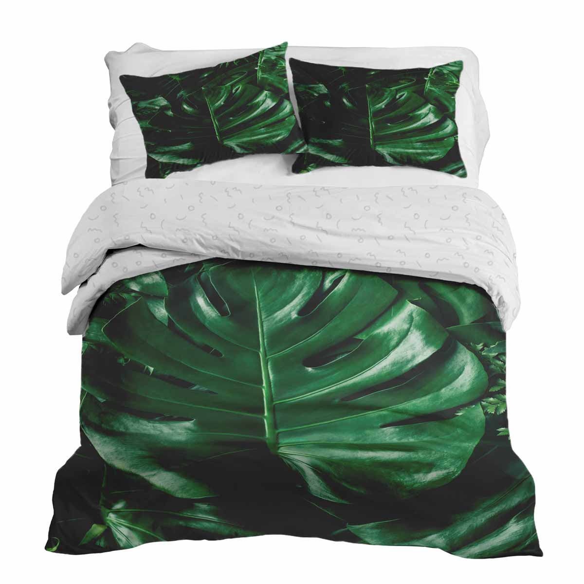 Original Therapiedecke - Ensemble de literie en coton TD avec plante Monstera