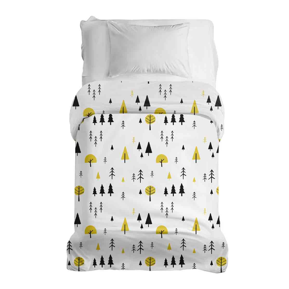 Couverture thérapeutique originale - Housse en coton avec arbres jaunes