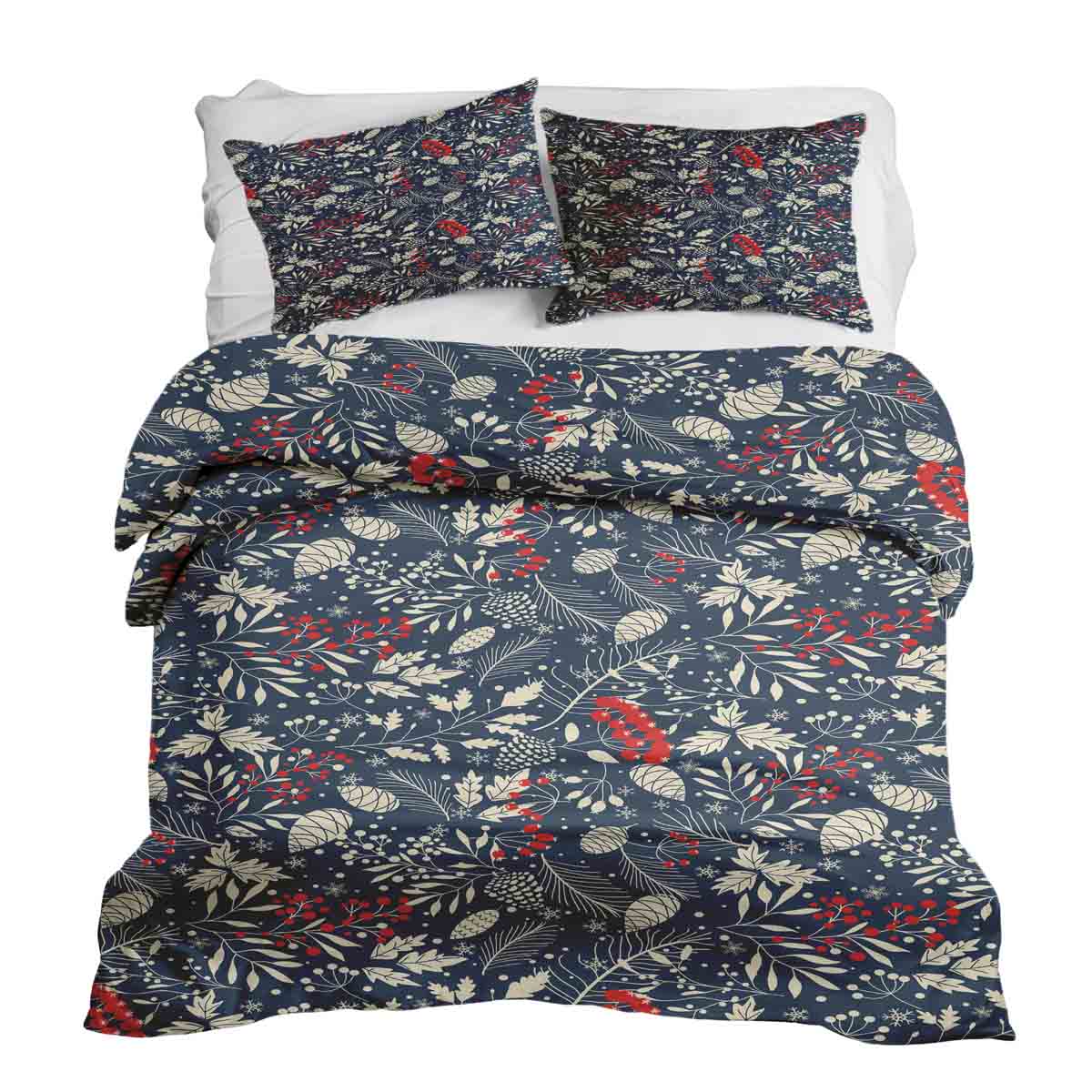 Original Therapiedecke - Ensemble de literie en coton Feuilles de Noël