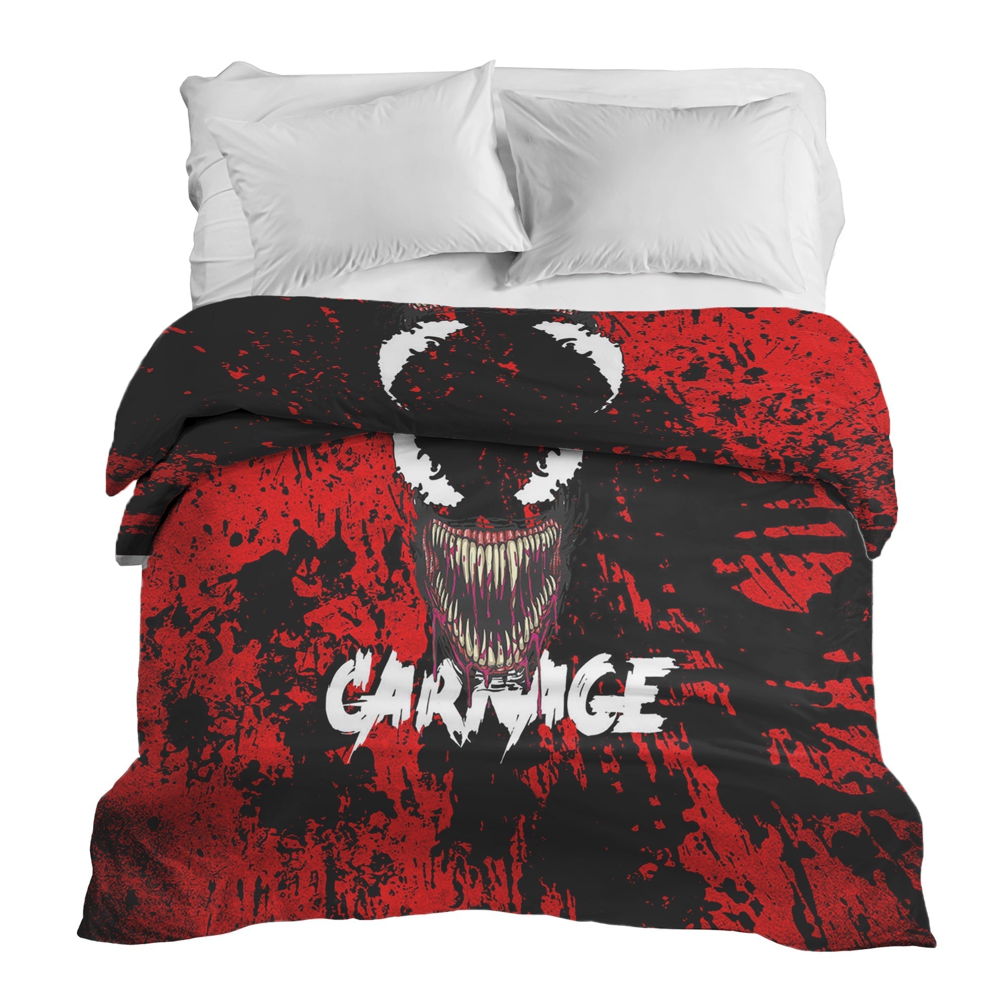 Couverture thérapeutique originale - Housse en coton noire visage de joker
