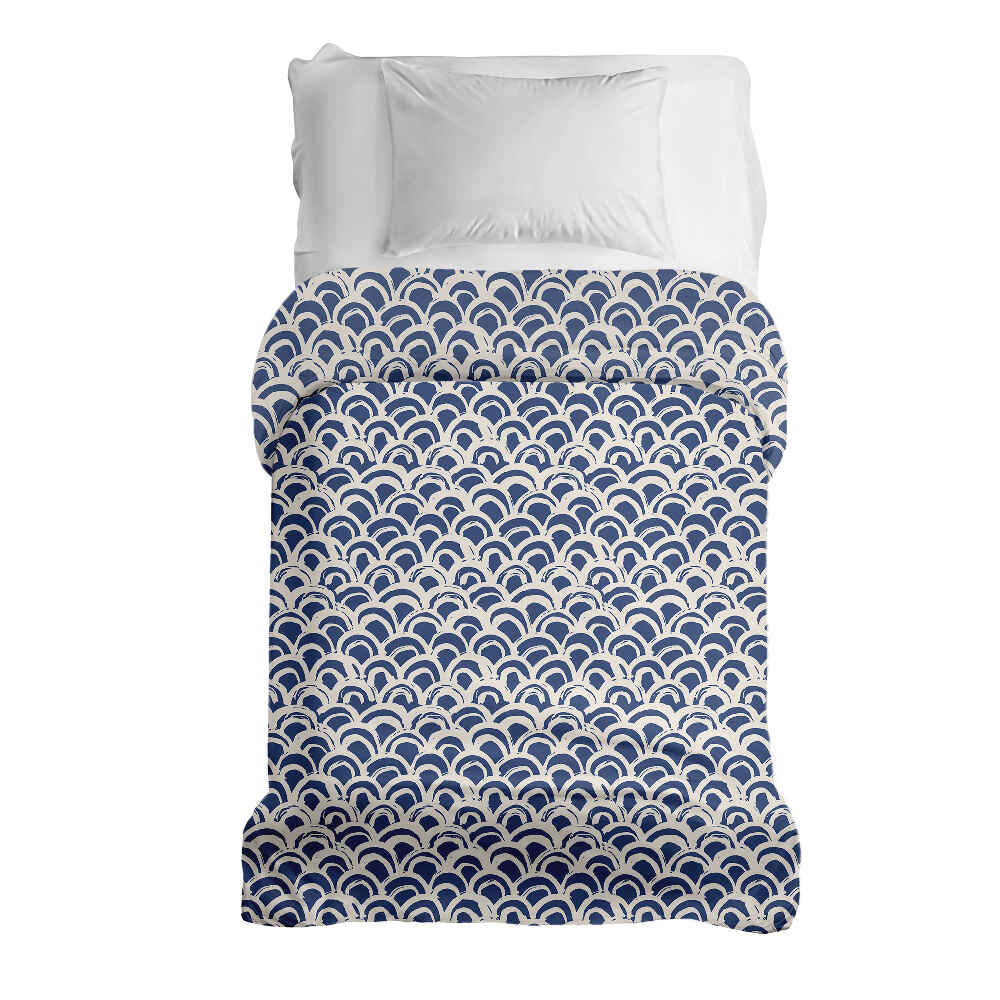 Couverture thérapeutique originale - Housse en coton motif vagues bleues