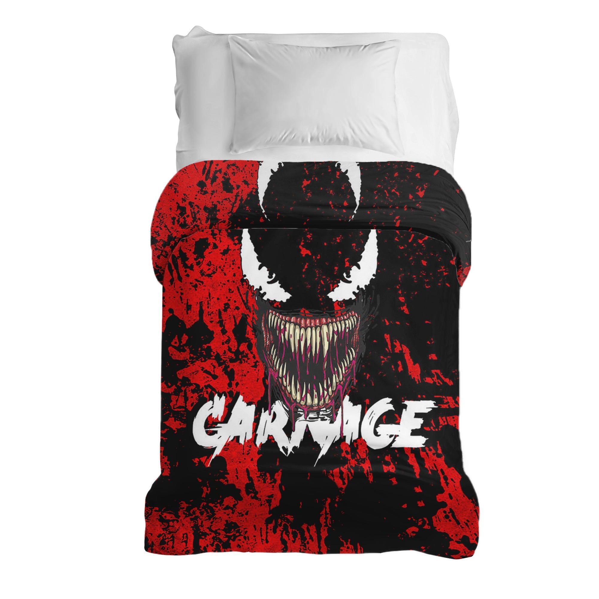 Couverture thérapeutique originale - Housse en coton noire visage de joker