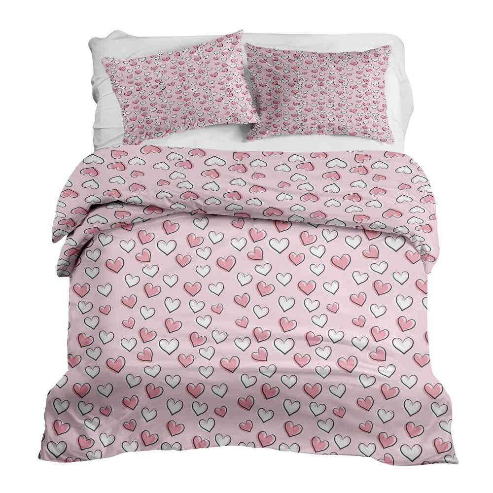 Original Therapiedecke - Ensemble de literie en coton Petits cœurs mignons