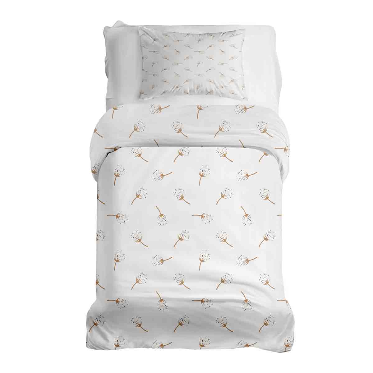 Ensemble de literie avec couverture thérapeutique blanc avec pissenlits
