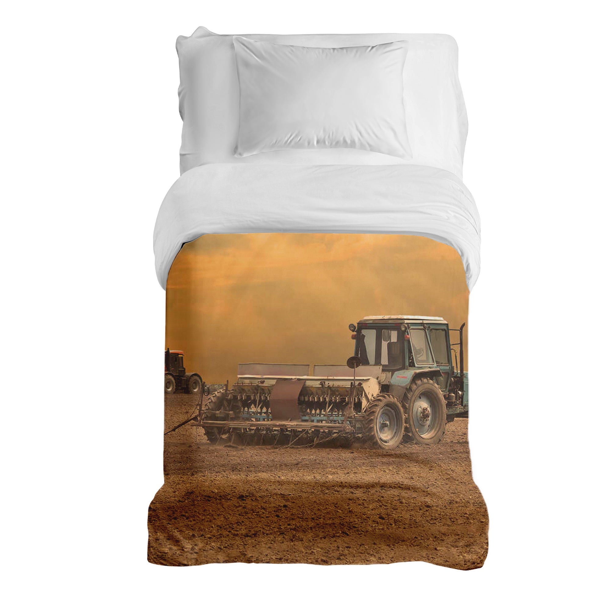 Couverture thérapeutique originale - Housse en coton Deux tracteurs