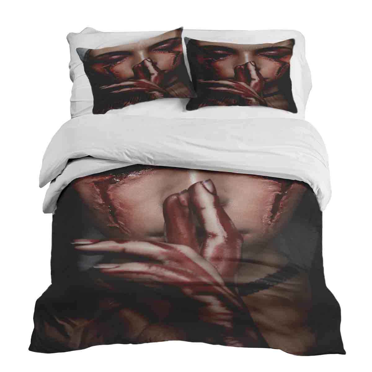 Original Therapiedecke - Ensemble de literie en coton Visage Halloween