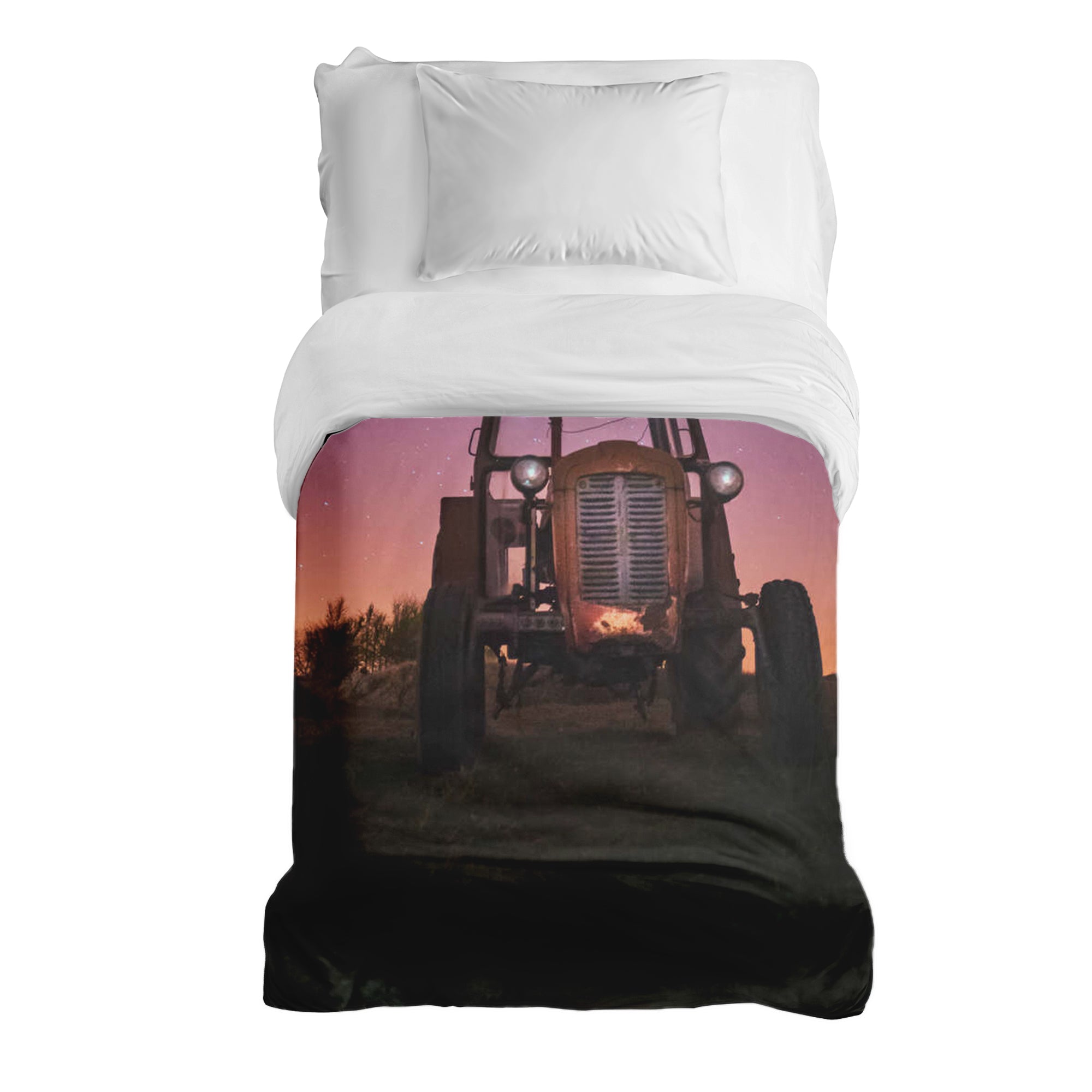 Couverture thérapeutique originale - Housse en coton violet avec tracteur
