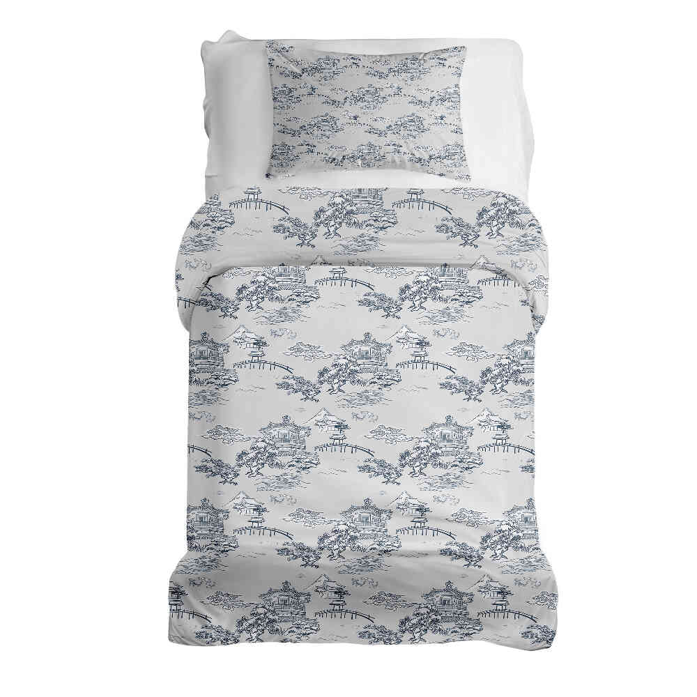 Original Therapiedecke - Ensemble de literie en coton Gris Grande Muraille de Chine