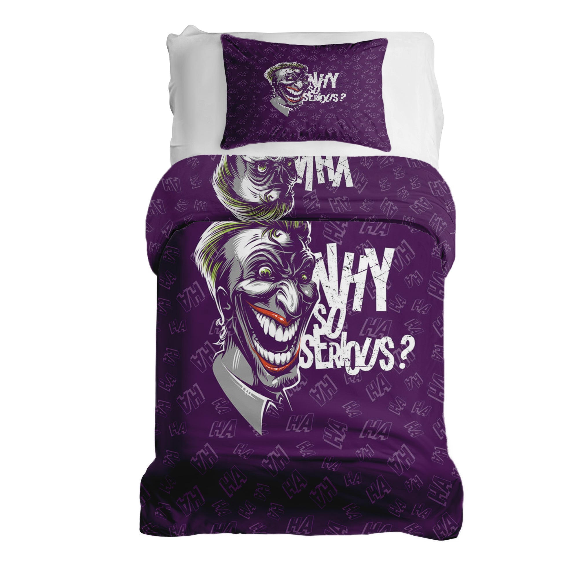 Couverture Thérapeutique Originale TD - Ensemble de Literie en Coton Violet Why So Serious?
