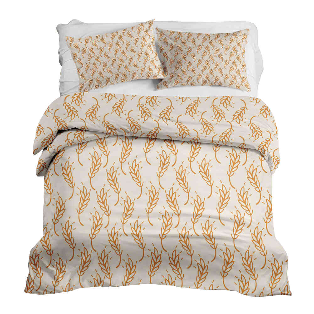 Couette thérapeutique Ensemble de literie blanc avec blé jaune