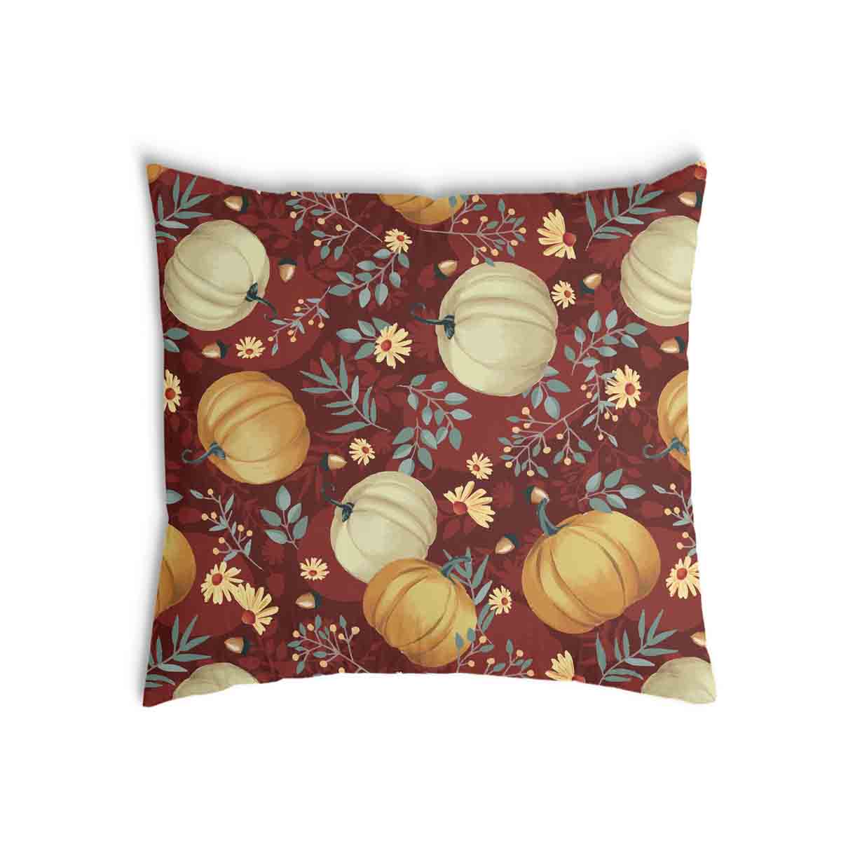 Coussin de santé rouge avec des citrouilles