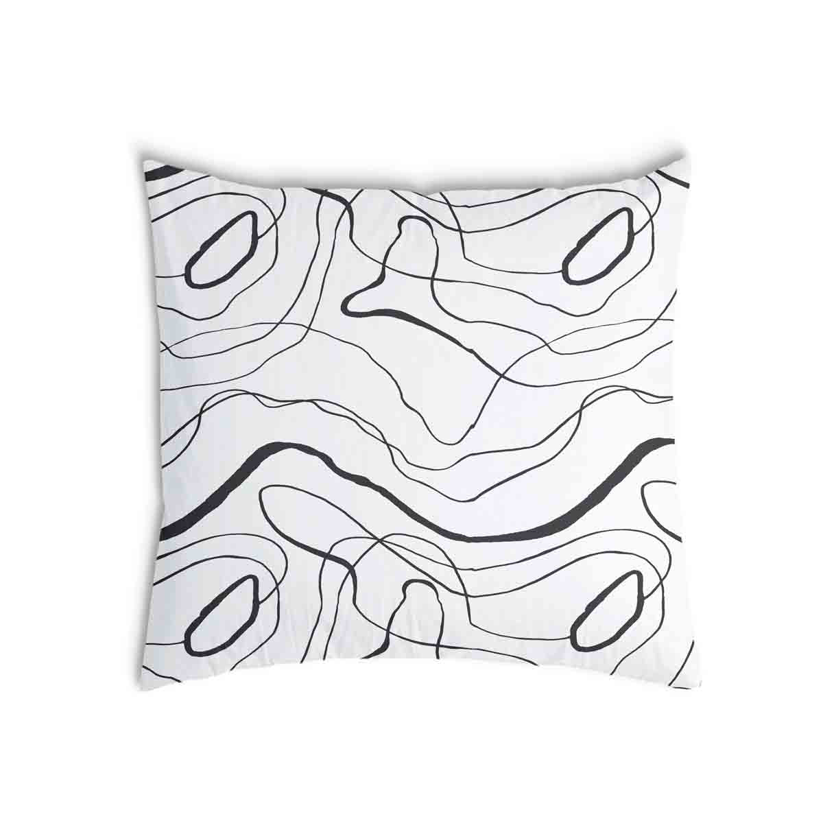 Coussin de santé avec des lignes serpentines noires