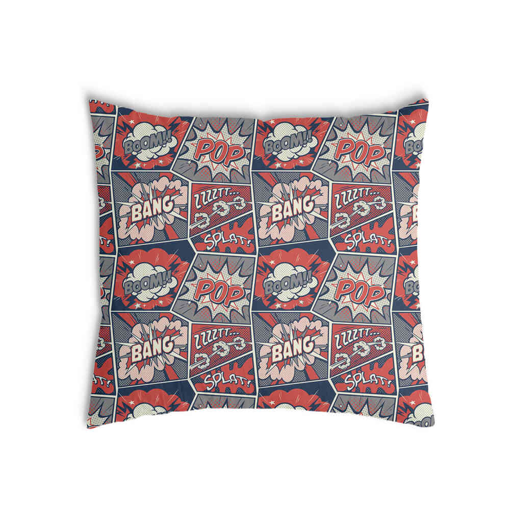 Coussin de santé rouge avec bande dessinée