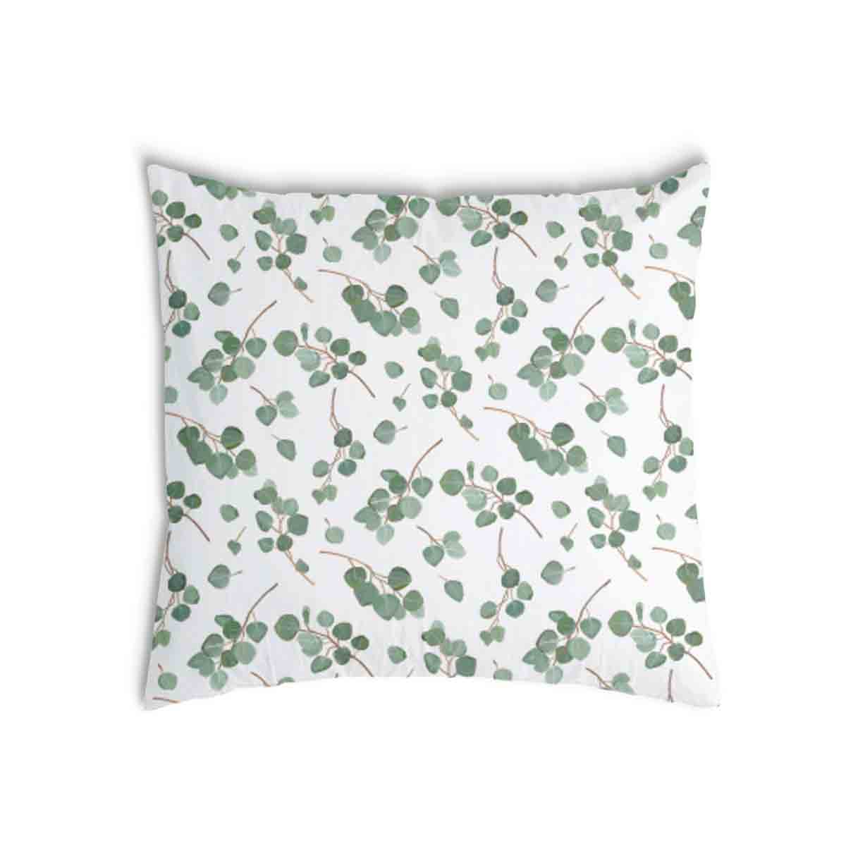 Coussin de santé blanc avec branches d'eucalyptus
