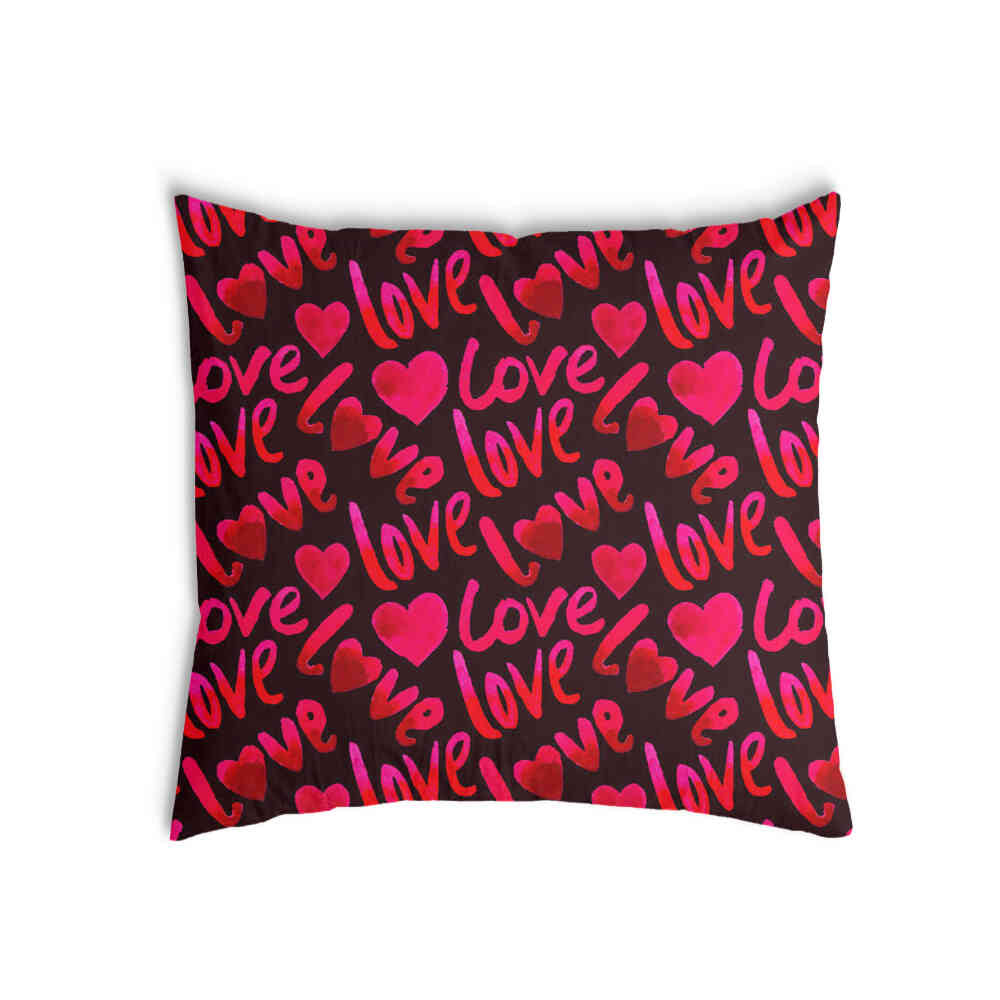 Coussin de santé noir avec inscription Love