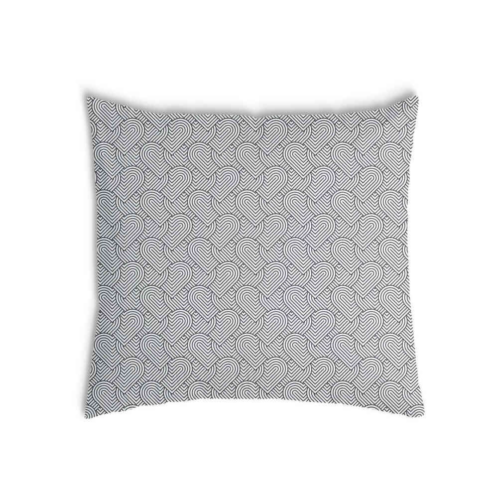 Coussin de santé gris cœurs géométriques