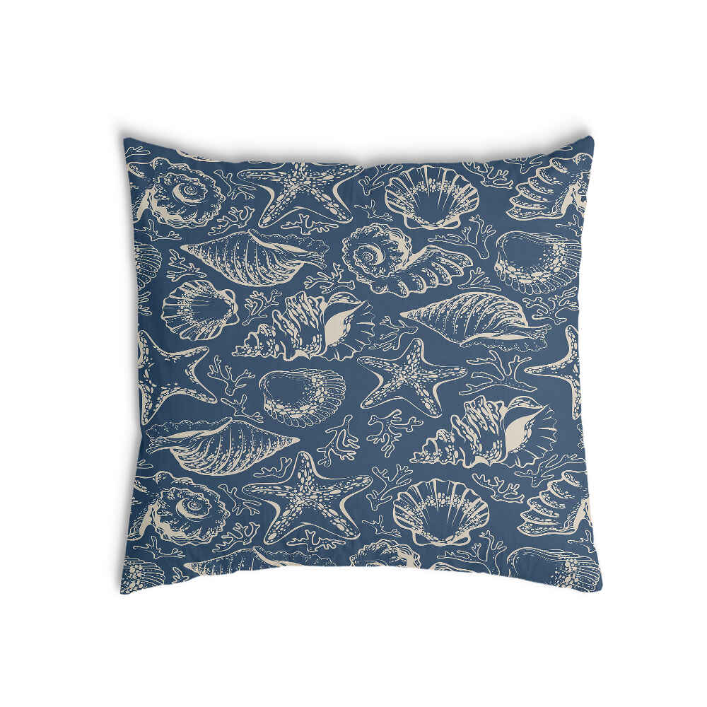 Coussin de santé bleu avec coquillages