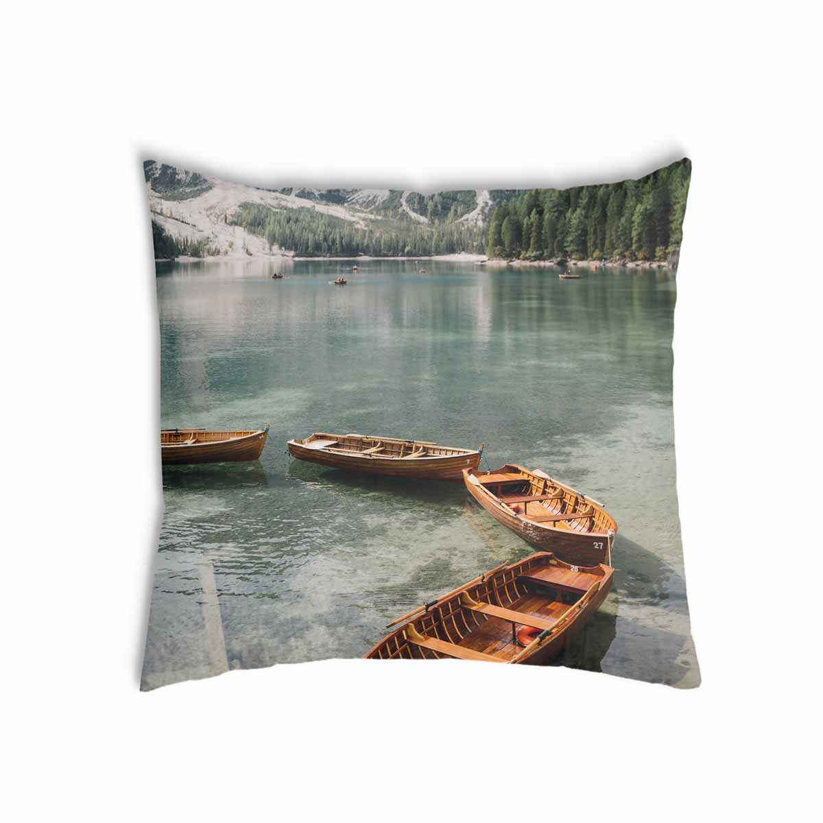 Coussin de santé lac avec bateaux