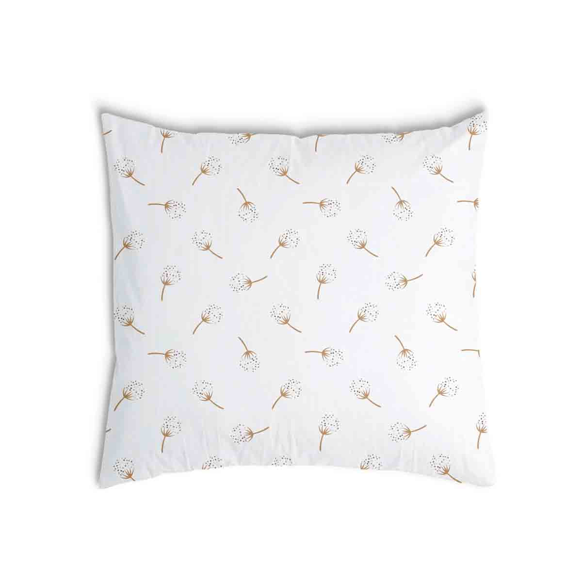 Coussin de santé blanc avec pissenlits soufflés