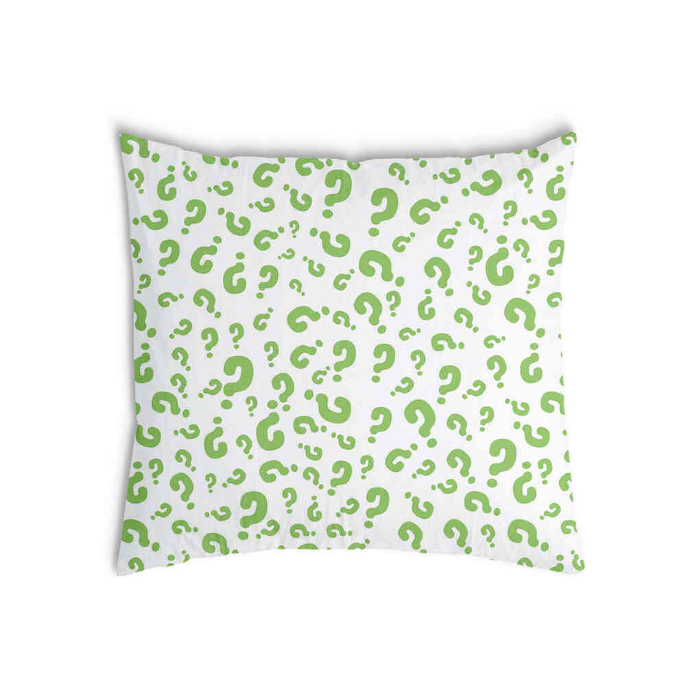 Coussin de santé Points d'interrogation verts