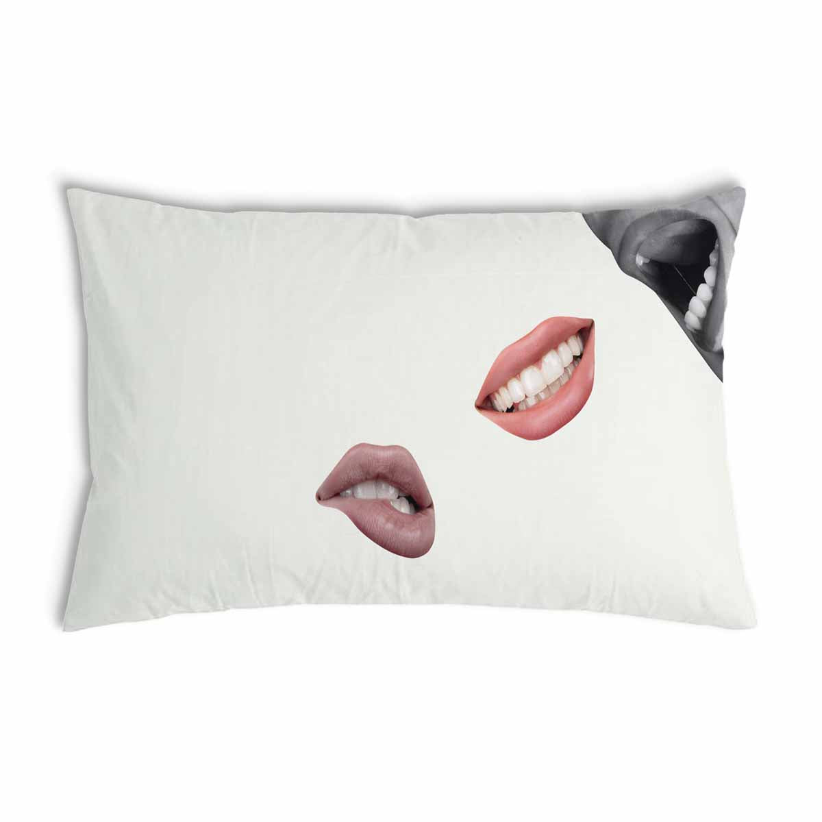 Coussin de santé blanc avec lèvres