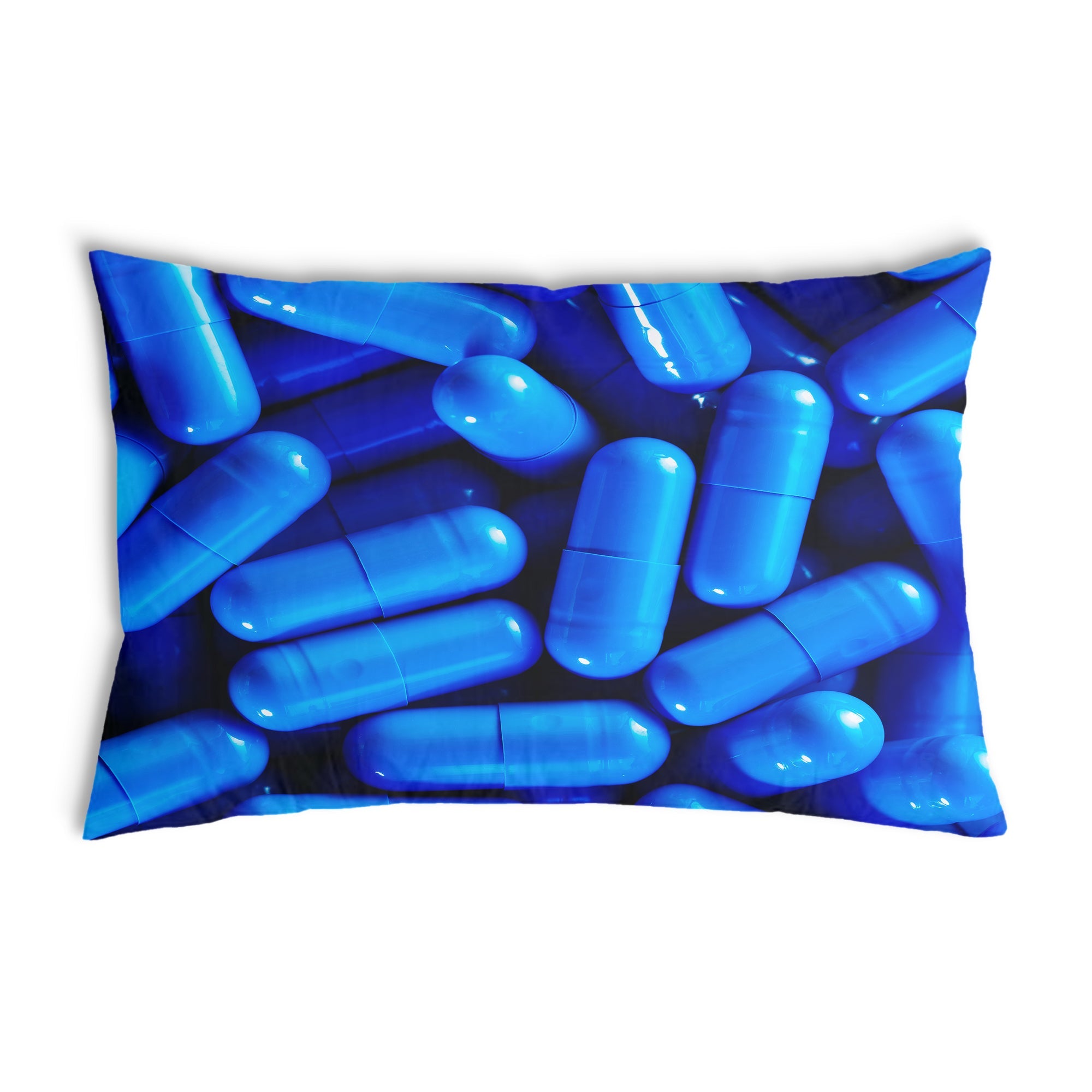 Coussin de santé bleu comprimés