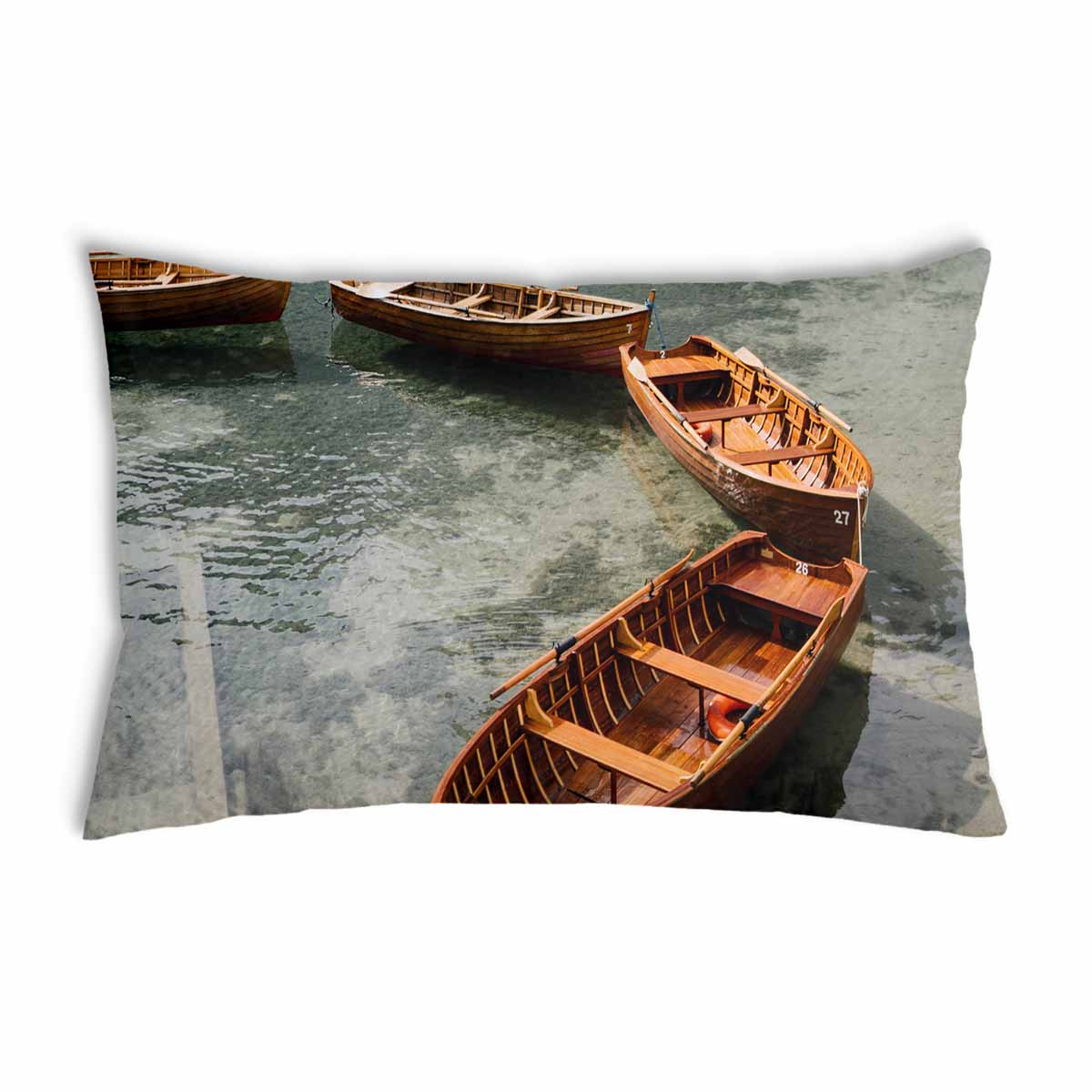 Coussin de santé lac avec bateaux