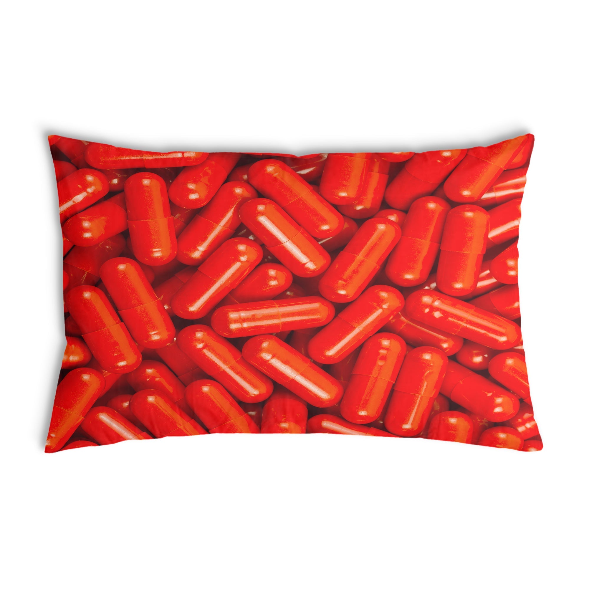 Coussin de santé rouge comprimés