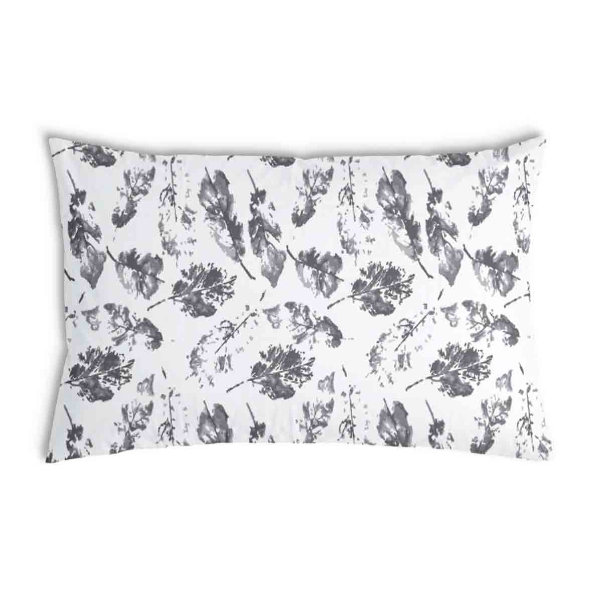 Coussin de santé blanc avec feuilles grises