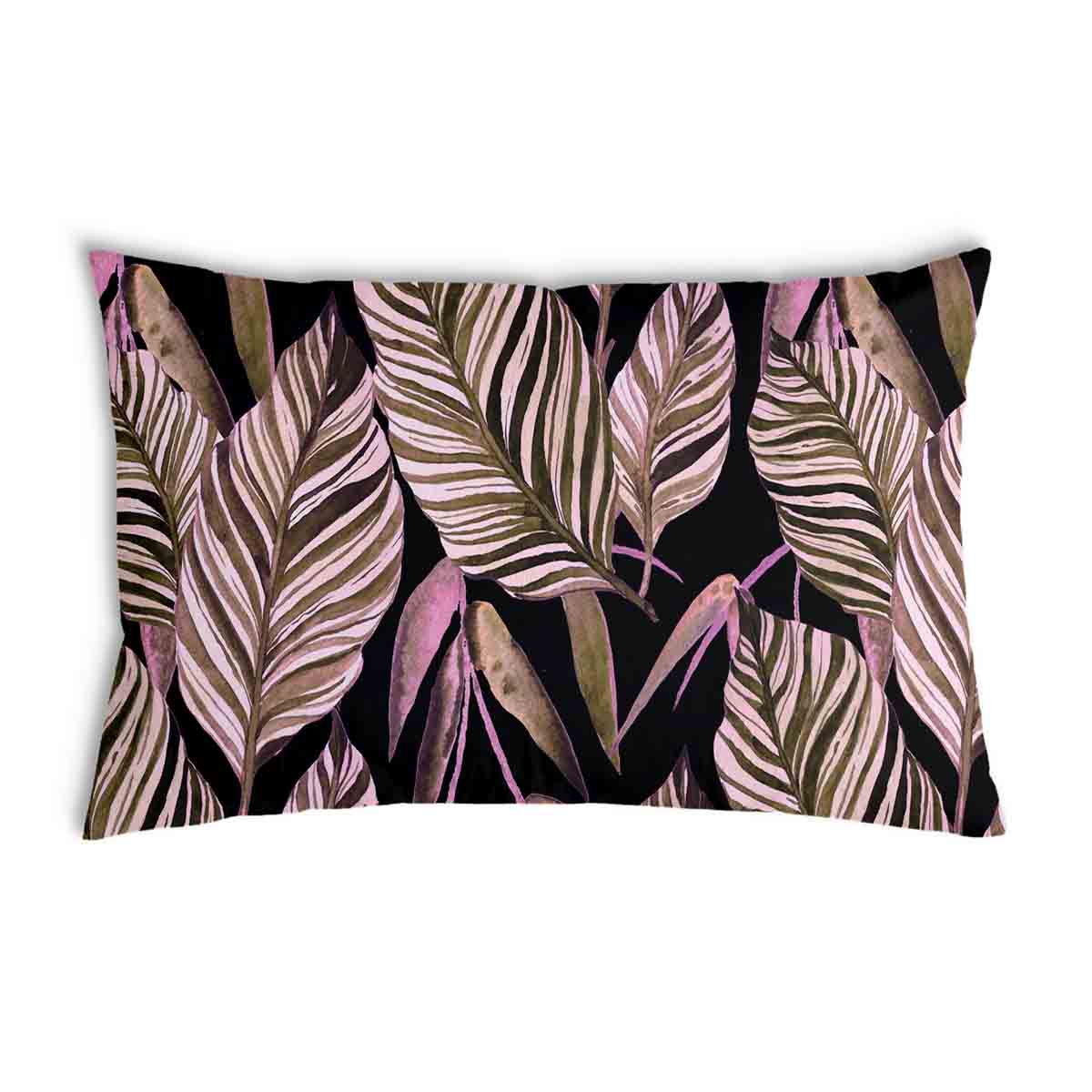 Coussin de santé noir avec feuilles violettes