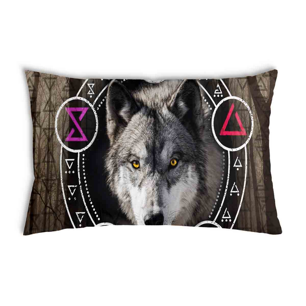 Coussin de santé brun avec loup