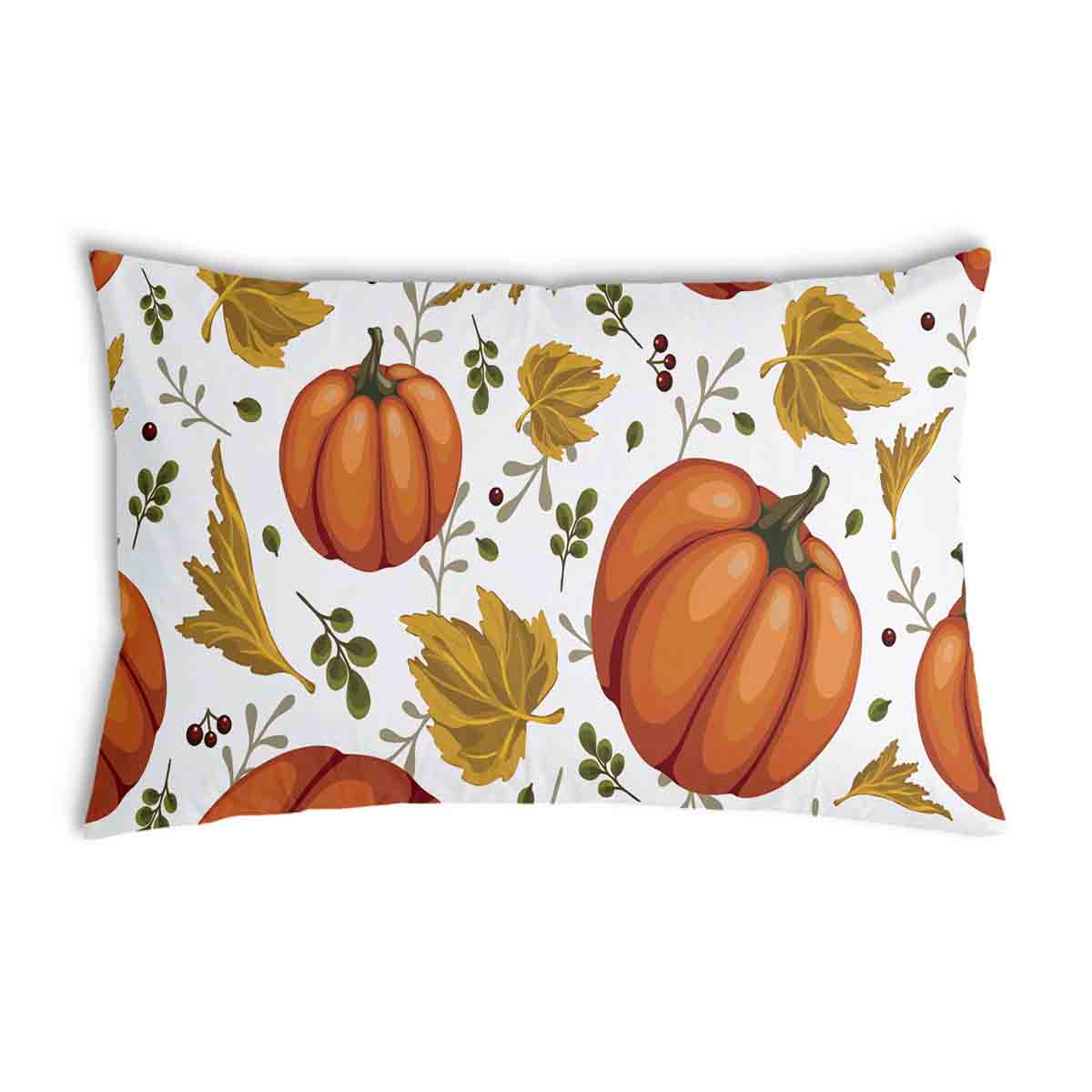 Coussin de santé blanc avec de grosses citrouilles