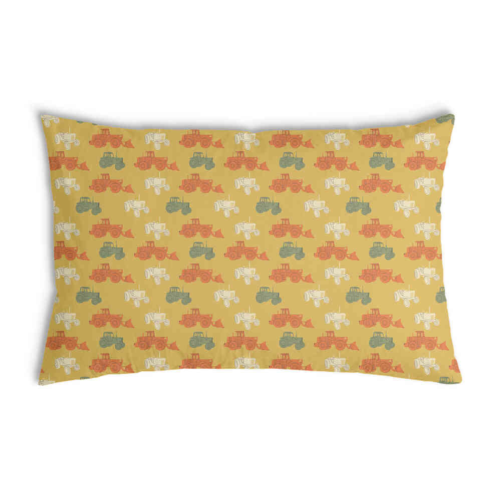 Coussin de santé orange avec tracteurs